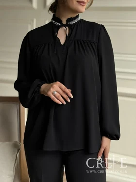 شومیز یقه سنگدوزی بندی