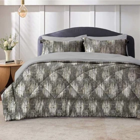 سرویس روتختی مخمل شانل سیلک (طوسی کرم)