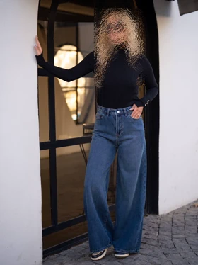 شلوارجین زنانه مدل وایدلگ قد110 شناسه71526