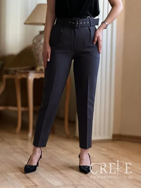 شلوار کرپ کمربند پهن قد 97