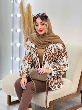 مانتو طرح دار مغزی دوزی