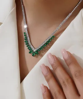 گردنبند فول نگین زنانه مجلسی