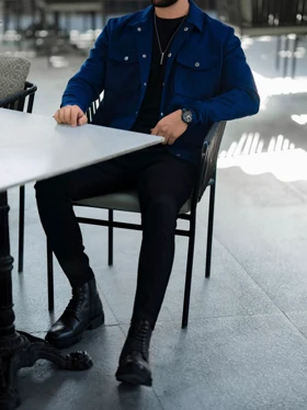 کاپشن سوییت سرمه ای کد j144