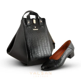 ست کیف و کفش زنانه چرم یلسان مدل لیان کد 906- AYSU-GC