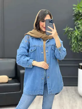 مانتو جین گلدوزی