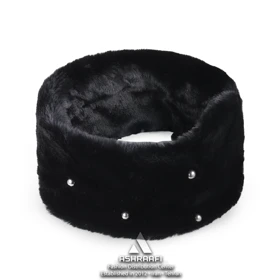 هدبند روسی مرواریدی Pearl Embellished Faux Fur Headband