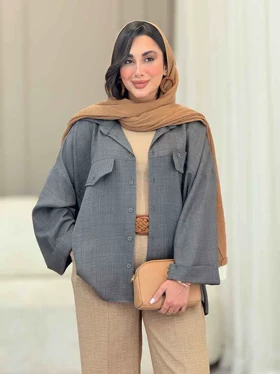 مانتو سر جیب نما آستین پاکتی