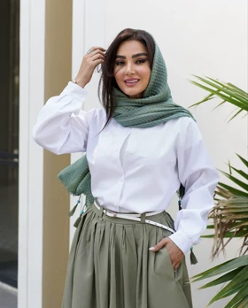 شومیز داکرون و دامن لینن پلاس ترند