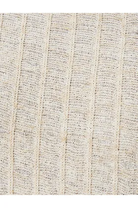 ترکیبی از پارچه کتانی با یقه آستین کوتاه تیشرت بزرگ 4SAM11066HK