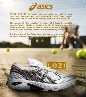 کفش کتانی مردانه سفید طلایی ASICS GT-2160