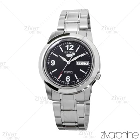 ساعت سیکو 5 اصل مردانه بند سیلور صفحه مشکی اتوماتیک 104174