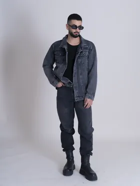 کت جین طوسی تیره برند موهر mouher