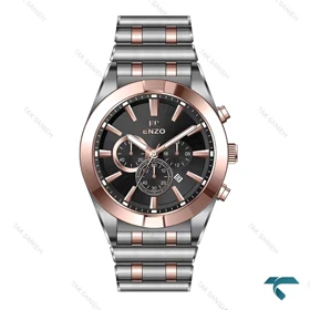 ساعت انزو تمام استیل EC-604KBG دورنگ رزگلد مردانه Enzo-8062-G