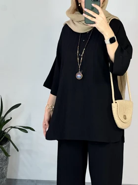 ست مانتو و شلوار مشکی