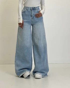 شلوار فول بگ آبی  روشن کد 1000205