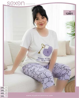 تیشرت شلوارک بیگ سایز sexen کد 12801