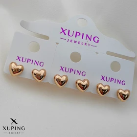 گوشواره ژوپینگ طرح قلب برجسته سایز متوسط