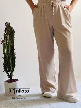 شلوار بگ پارچه بیسکوییتی (12201)