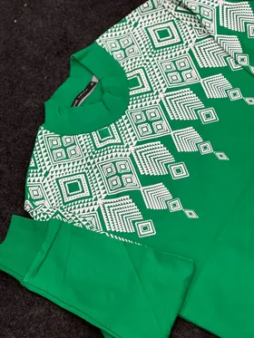 دورس یقه سه سانت طرح خاص رنگ سبز بوتگایی