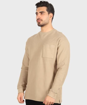 تیشرت آستین بلند مردانه بافت ریز 5294