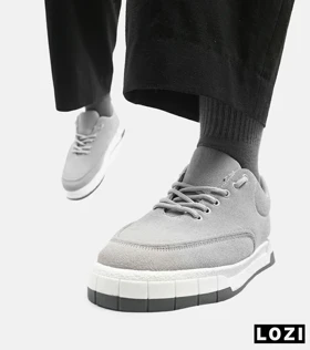 کتانی مردانه طوسی سفید PULL&BEAR