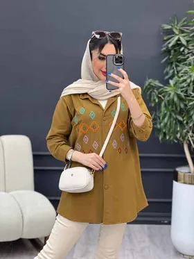 مانتو لینن طرح لوزی