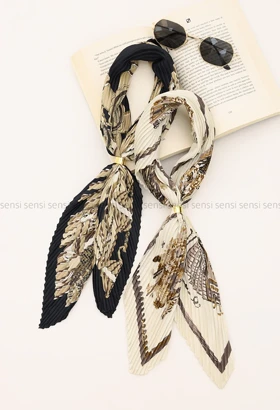 دستمال گردن طرح دار پلیسه کد1005458