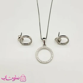 نیم ست زنانه نقره ظریف وارداتی عیار 925 مدل دایره وزن 3/300 گرم کد 3730