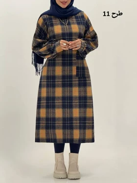 3593-کفتان چهارخونه پشمی