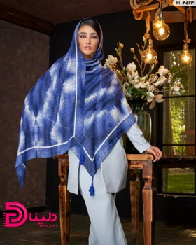 شال آبرنگی نخی منگوله‌دار