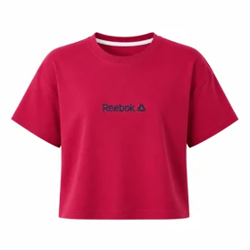 کراپ آستین کوتاه طرح Reebok (زرشکی)