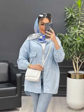 مانتو آستین برش‌دار دو جیب