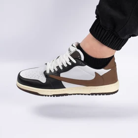 کفش کتانی اسپرت مردانه رنگ سفید مشکی مدل نایک NIKE Jordan 1 low