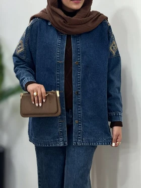 کت جین گلدوزی باران