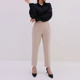 شومیز زنانه کرپ یقه پایه دار کریستینا (Cristina) سین استایل