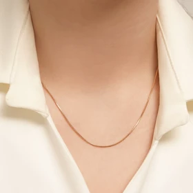 زنجیر ماری 1 میل طلایی استیل45 سانت