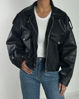 کت چرم جیب پاکتی کد 100138