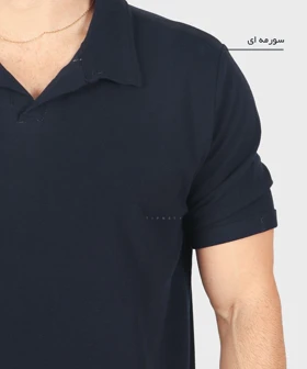 تیشرت یقه شکاری مردانه ساده 1741