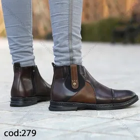 نیم بوت چرم مازاراتی قهوه ای تیره مردانه