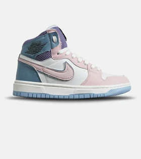 کفش کتانی ساق‌دار زنانه سفید صورتی آبی نایک NIKE jordan 1 مدل 8133