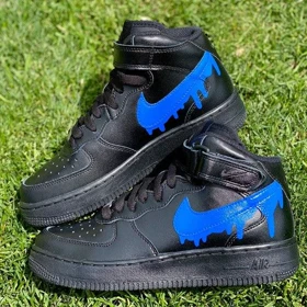 کفش ایرفورس ساق بلند کاستوم Black Blue