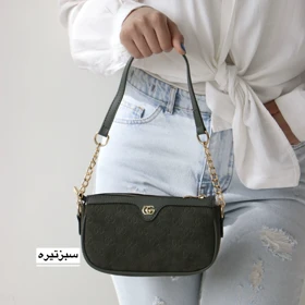 کیف زنانه دوشی_دستی مدل فاینر جیر (سبزتیره)