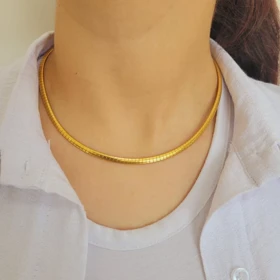 گردنبند چوکر (طوق) گردن مدل ماری طلا یی