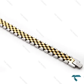 دستبند مردانه رولکسی دورنگ طلایی Rolex-8358-G