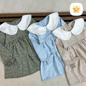 پیراهن دخترانه گل‌دار یقه ب برند MANELY