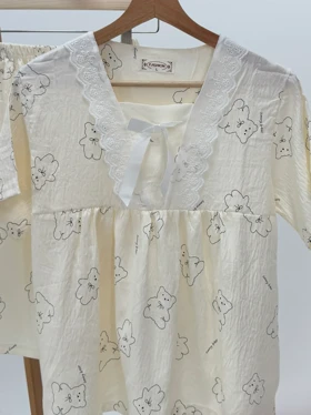 ست لباس راحتی بلوز و شلوارک کد 111