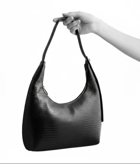 کیف زنانه مجلسی ارکیده چرم لیزارد مشکی