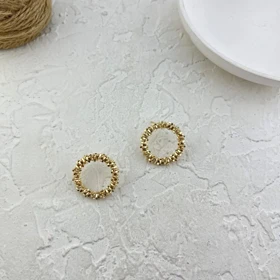 گوشواره زنانه حلقه‌ای طرح خاویاری مدل خاویرا