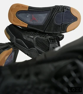 کتانی ساق‌دار زنانه و مردانه مشکی کرم Nike air jordan 4 مدل 6468