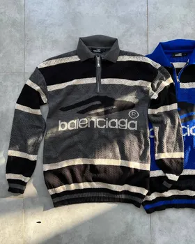 بافت نیم زیپ نازک BALENCIAGA رنگ طوسی مشکی